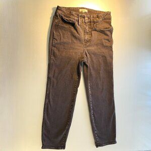 Madewell Curvy Stovepipe Black Jeans Denim Size 14 High Rise 2% Elastane